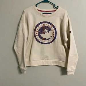 Canada Weather Gear Women's Logo Printed Crewneck Fleece Sweatshirt Size Large